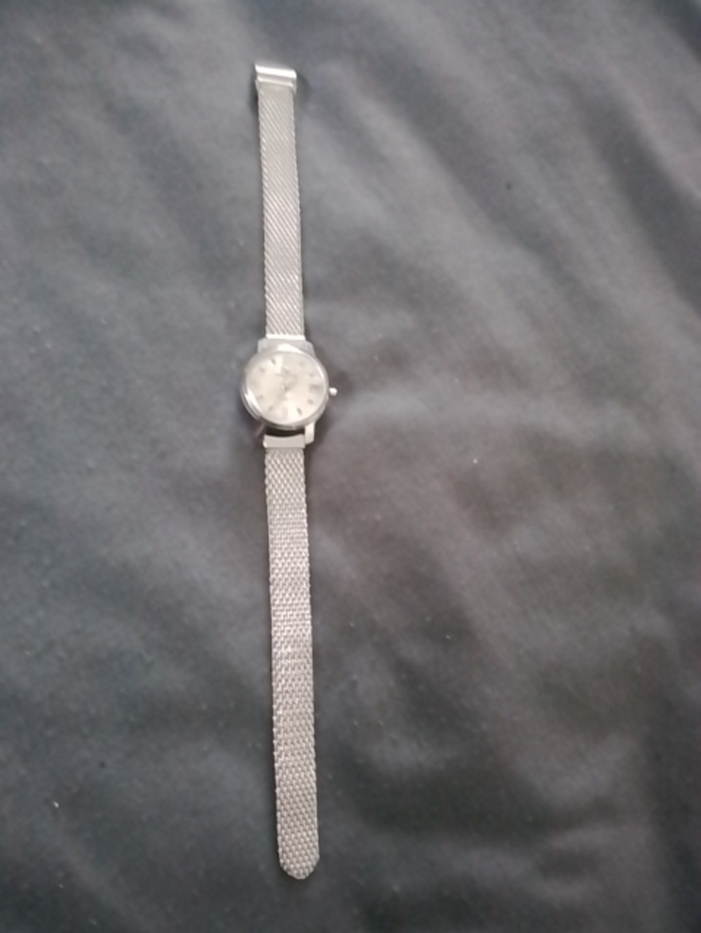 Silver Mesh Band Women's Analog Watch